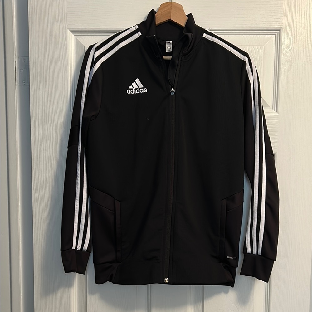 Adidas Black Jacket with White Accents